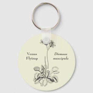 Venusfliegenfalle Vintage-Blumenmuster Schlüsselanhänger