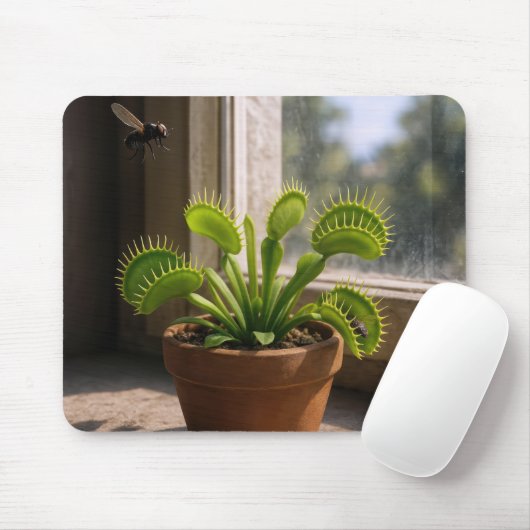 Venusfliegenfallen-Pflanze mit Fliegen Mousepad (Mit Mouse)