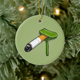 Venusfliegenfallen-Pflanze mit Zigarette Keramik Ornament