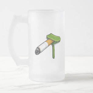 Venusfliegenfallen-Pflanze mit Zigarette Mattglas Bierglas