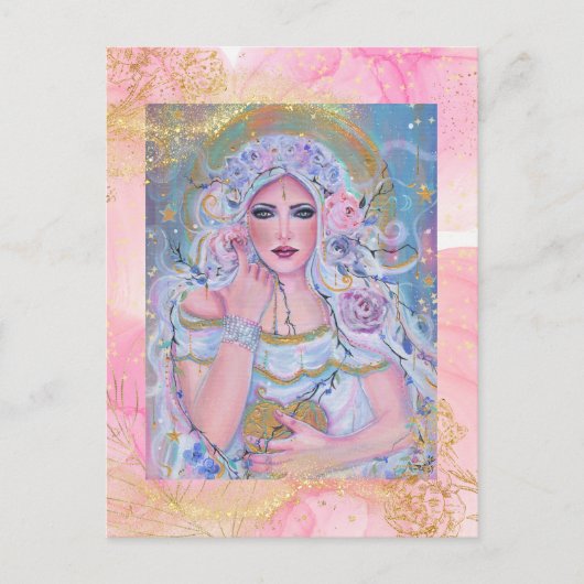 Venusgöttin der Liebe Rose von Renee Postkarte (Vorderseite)