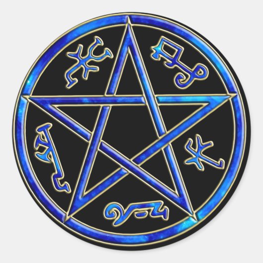 ver 01 - Solomon's Devil's/Demon Trap - Schwarz Runder Aufkleber (Vorderseite)