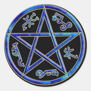 ver 01 - Solomon's Devil's/Demon Trap - Schwarz Runder Aufkleber