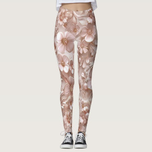 Ver. 2 Beige Kleine Blume Leggings