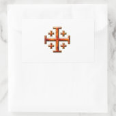 Ver 3 - Jerusalem Kreuz - Zurück entfernen Rechteckiger Aufkleber (Tasche)
