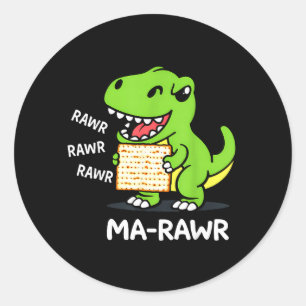 ver Maror Ma-Roar Dinosaur Lustig Pesach Runder Aufkleber