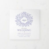Ver peri monogram Art Story Widding Hochzeit Dreifach-gefaltete Programmkarte (Cover)