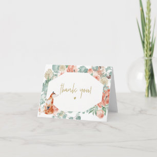 VERA Eukalyptus Greenery & Terracotta Floral Fox Dankeskarte