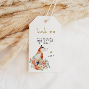 VERA Eukalyptus Greenery & Terracotta Floral Fox Geschenkanhänger