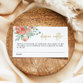 VERA Greenery Terracotta Floral Diaper Raffle Card Platzkarte