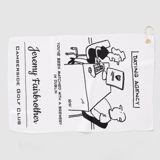 Verabredet Agentur passt zu einem Brauerei Funny C Golfhandtuch (Horizontal)