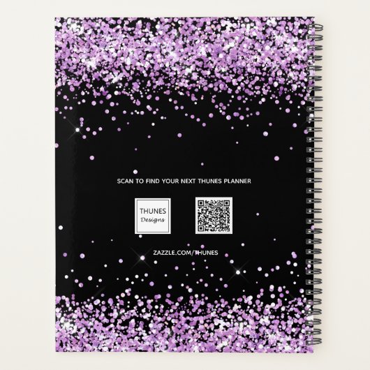 Verabredung mit lila Glitzer 2026 Planer (Rückseite)