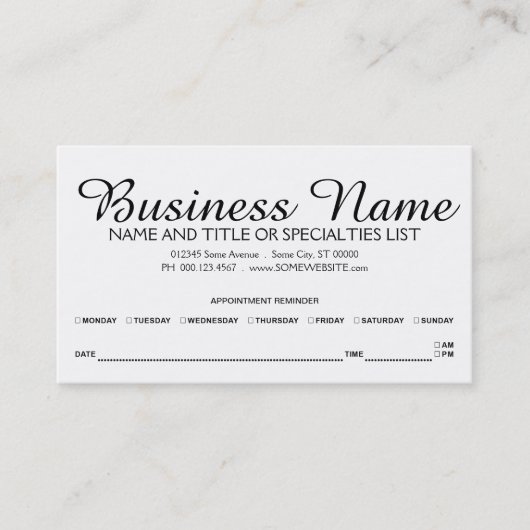 Verabredungs-Erinnerung Terminkarte (Vorderseite)