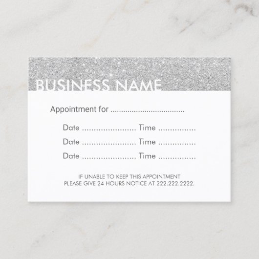 Verabredungs-Erinnerungs-moderner silberner Terminkarte (Vorderseite)