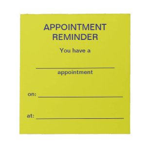 Verabredungs-Erinnerungs-Notizblock - helles Gelb Notizblock