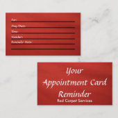 Verabredungs-Karte (rot) Terminkarte (Vorne/Hinten)