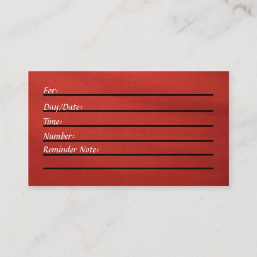 Verabredungs-Karte (rot) Terminkarte (Vorderseite)