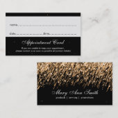 Verabredungs-Karten-Goldfallende Sterne Terminkarte (Vorne/Hinten)