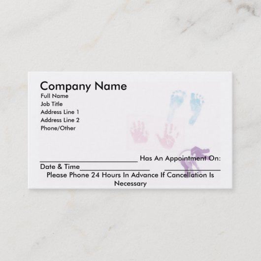 Verabredungs-Visitenkarte Terminkarte (Vorderseite)