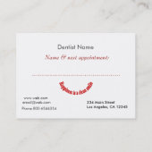 Verabredungs-Zahnheilkunde-medizinisches schwarzes Terminkarte (Rückseite)