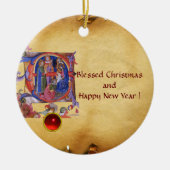 VERABSCHIEDEUNG DES NATIVITÄTSPARCHMENTS VON MAGI  KERAMIK ORNAMENT (Vorne)