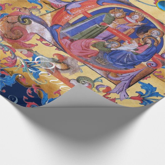 VERABSCHIEDEUNG DES PARCHMENTS MAGI FLORAL CHRISTM GESCHENKPAPIER (Ecke)