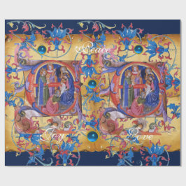 VERABSCHIEDEUNG DES PARCHMENTS MAGI FLORAL CHRISTM GESCHENKPAPIER