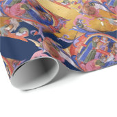 VERABSCHIEDEUNG DES PARCHMENTS MAGI FLORAL CHRISTM GESCHENKPAPIER (Rolleneckpunkt)