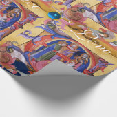 VERABSCHIEDEUNG DES PARCHMENTS MAGI FLORAL CHRISTM GESCHENKPAPIER (Ecke)