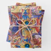 VERABSCHIEDEUNG DES PARCHMENTS MAGI FLORAL CHRISTM GESCHENKPAPIER SET (Beispiel)
