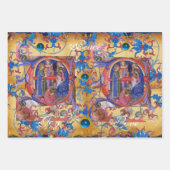 VERABSCHIEDEUNG DES PARCHMENTS MAGI FLORAL CHRISTM GESCHENKPAPIER SET (Vorderseite)