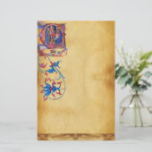 VERABSCHIEDEUNG VON MAGI CHRISTMAS PARCHMENT Red G Briefpapier (Stehend Vorderseite)