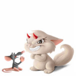 Verachten Sie die Katze und die bittene Freistehende Fotoskulptur<br><div class="desc">Verachten Sie die Katze erwägt was,  mit der Ratte zu tun (Sie können Übel in ihren Augen und in Hörnern sehen,  die heraus von ihrem Kopf wachsen. Ratte bittet um Verzeihen (Frau gegen Mann)</div>