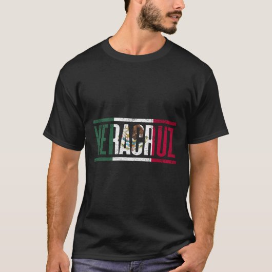 Veracruz Con La Bandera De Mã©Xico T-Shirt (Vorderseite)