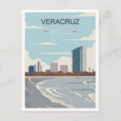 Veracruz Mexico Art Vintage Reise Illustration Postkarte (Vorderseite)