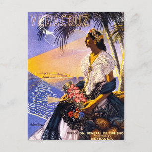 Veracruz Mexiko Vintage Reiseposter Restauriert Postkarte