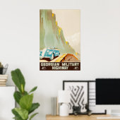 Veralteter Reiseplakat der Georgischen Militärstra Poster (Heimbüro)