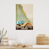 Veralteter Reiseplakat der Georgischen Militärstra Poster (Küche)