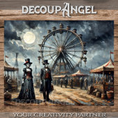 Veralteter Themenpark - Dekoupage - Seidenpapier