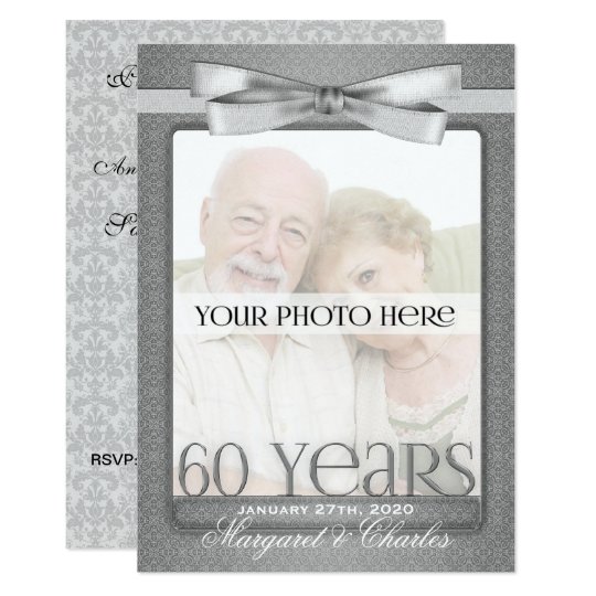 Veraltetes 60 Diamant Hochzeit Anny Foto Party Einladung Zazzle De