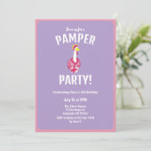 Veranda-Gans-Verwöhnparty-Mädchen-Geburtstag Einladung (Stehend Vorderseite)