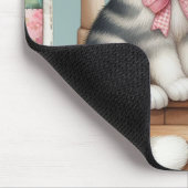 Veranda-Kitty-Blumen-Patchwork-Szene Mousepad (Ecke)