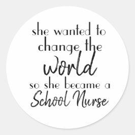 Verändern Sie die Krankenversicherung der Weltschu Runder Aufkleber