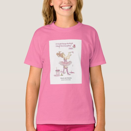 Verändern Sie die Welt Pink Girls T - Shirt (Vorderseite)