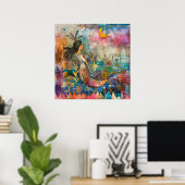 VERÄNDERT MERMAID COLORFUL POSTER (Heimbüro)