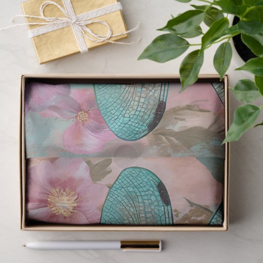 VERÄNDERTE DRAGONFLY-DECOUPAGE SEIDENPAPIER (Geschenk)