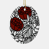 VERÄNDERTE GARTEN-Rose Keramik Ornament (Rechts)