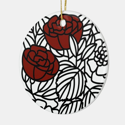 VERÄNDERTE GARTEN-Rose Keramik Ornament (Links)