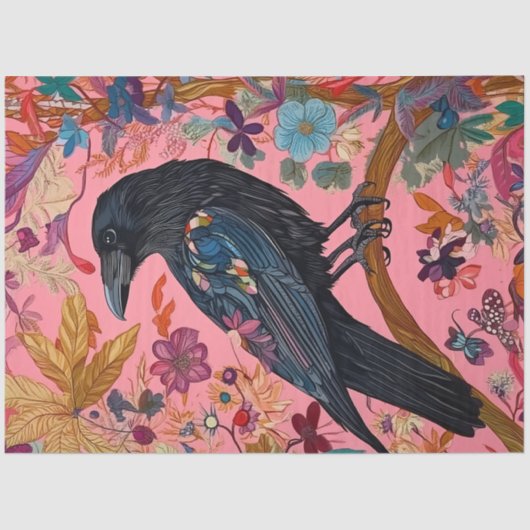 VERÄNDERTE RAVEN DECOUPAGE SEIDENPAPIER (Vorderseite)