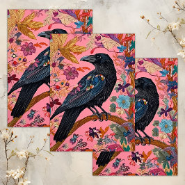 VERÄNDERTE RAVEN DECOUPAGE SEIDENPAPIER